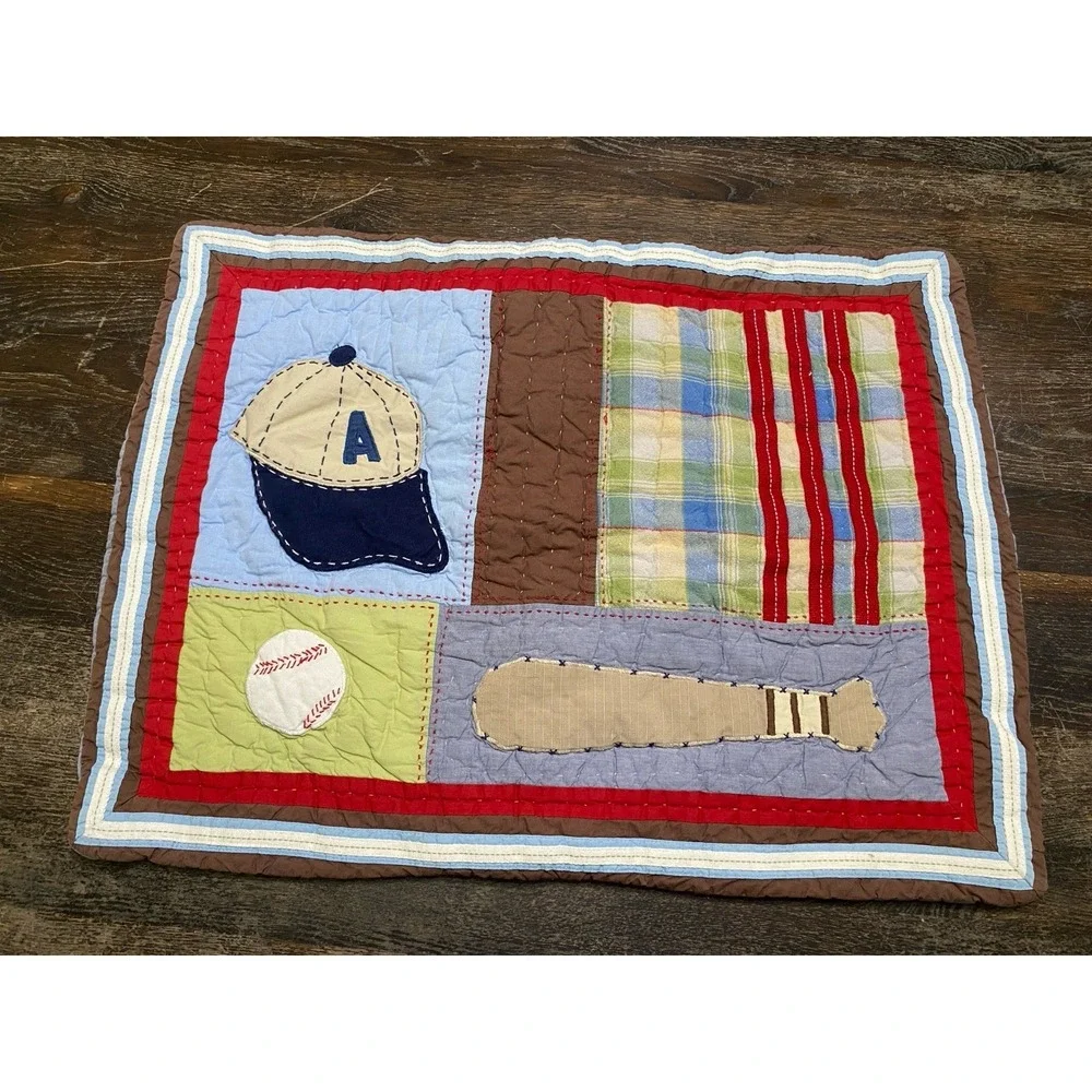 Pottery Barn Kids Retro Baseball Quilted Pillow Sham 26